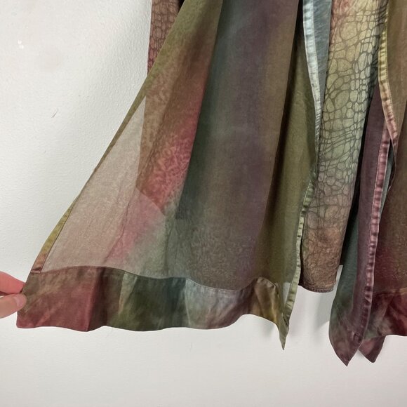Kay Chapman M 100% Silk Multicolor Abstract Print‎ Tunic & Scarf Set Art to Wear - Picture 2 of 10